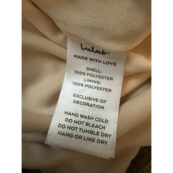 Lulus Dress Sz L Dazzling Black Beige Metallic Bodycon Mini Whimsigoth Fairy - Picture 11 of 12